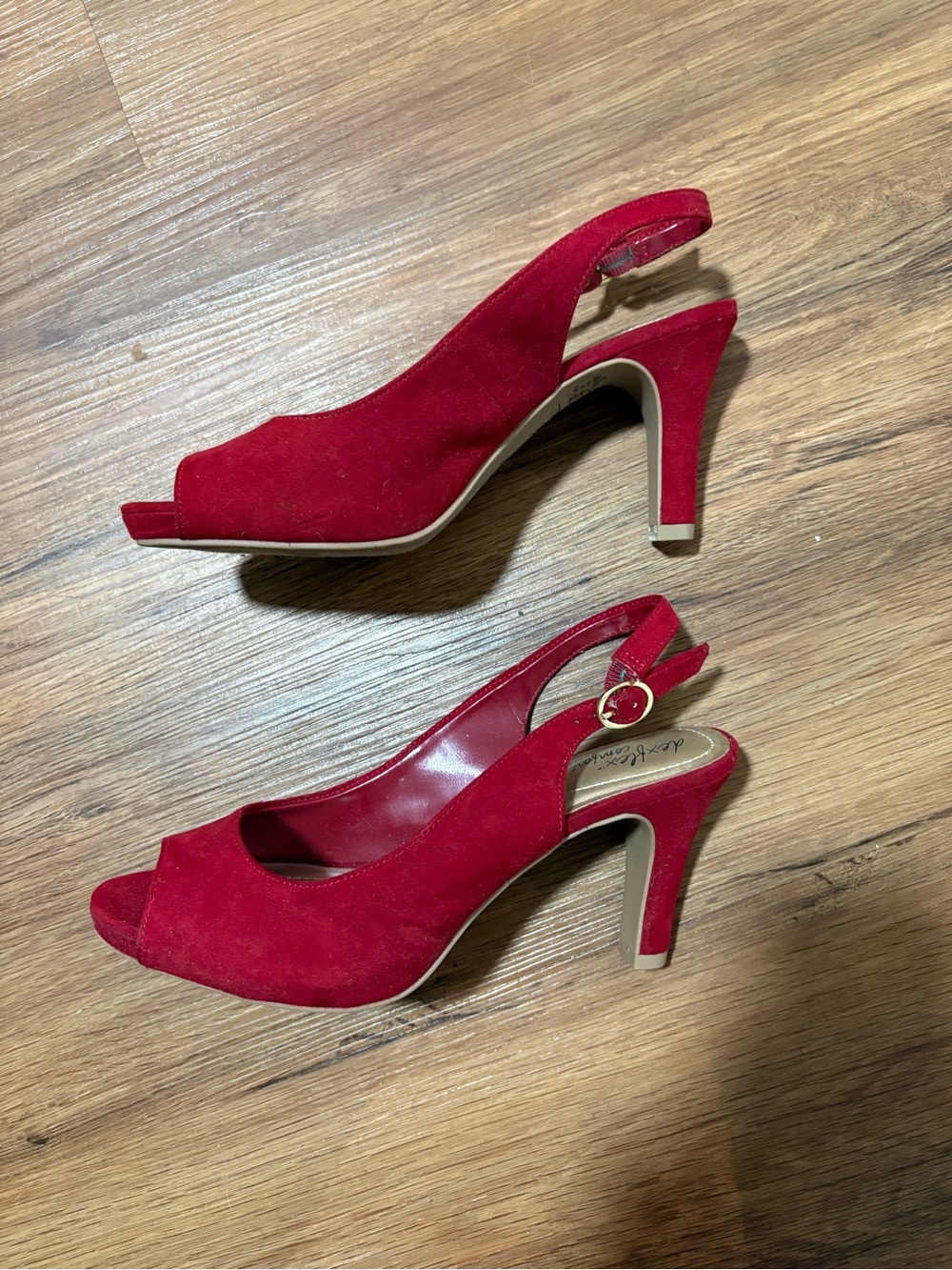 Apt. 9 red slingback peep-toe heels, women’s size 7. - Picture 4 of 4